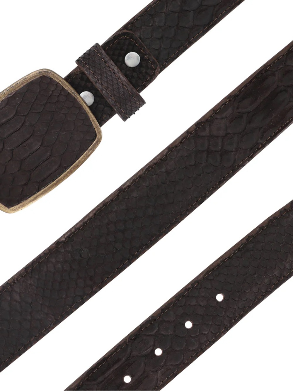 NWT El Malcreado Men’s Python Leather Western Belt in “Cafe” Size 40